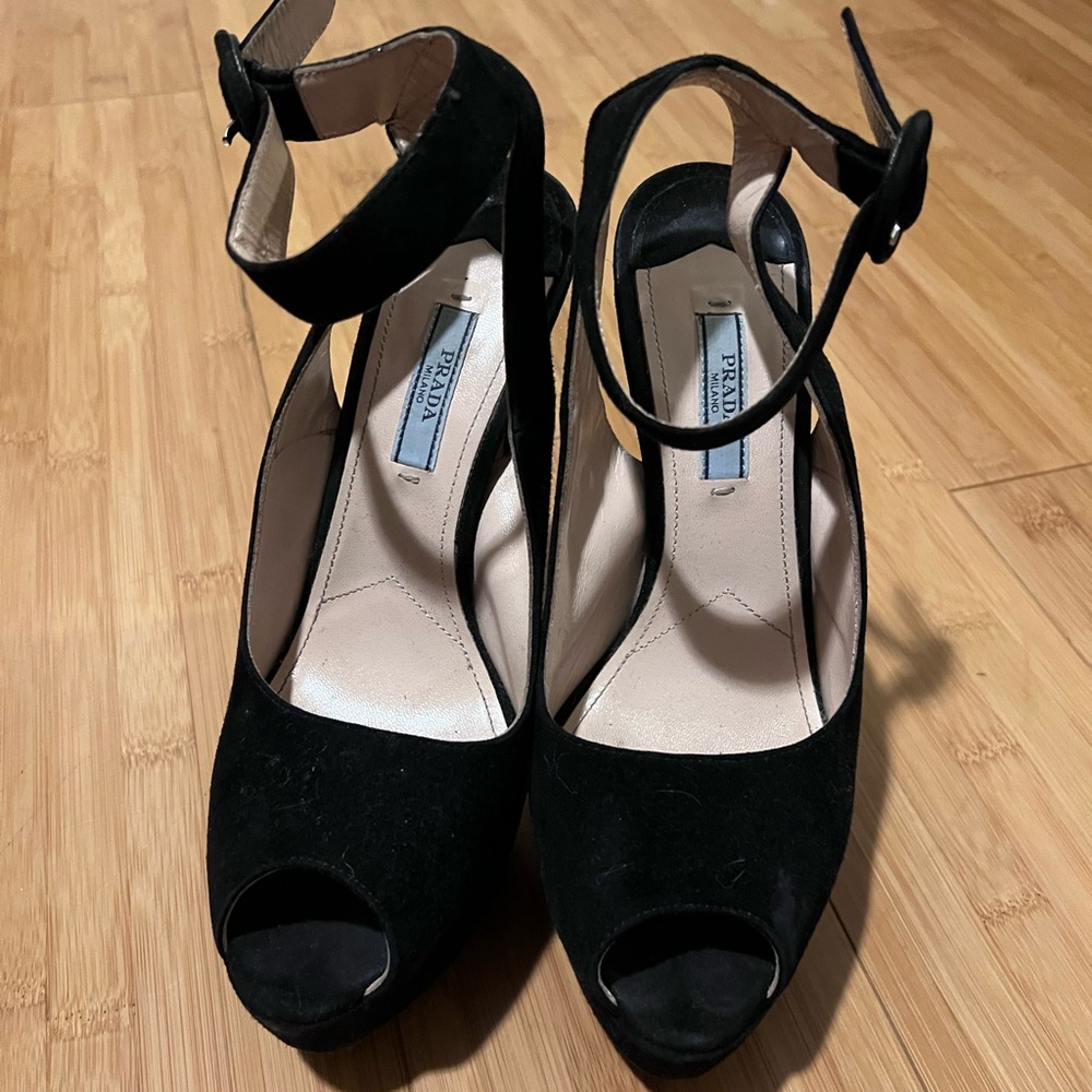 Prada peep toe heels